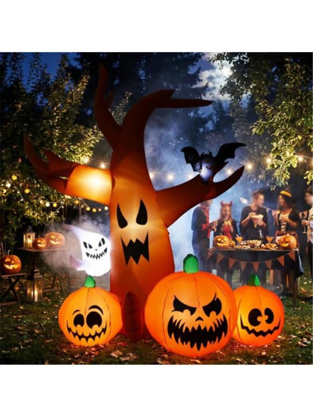 7.9 FT Halloween Inflatable Spooky Tree Outdoor Decor with Built-in LED Lights,